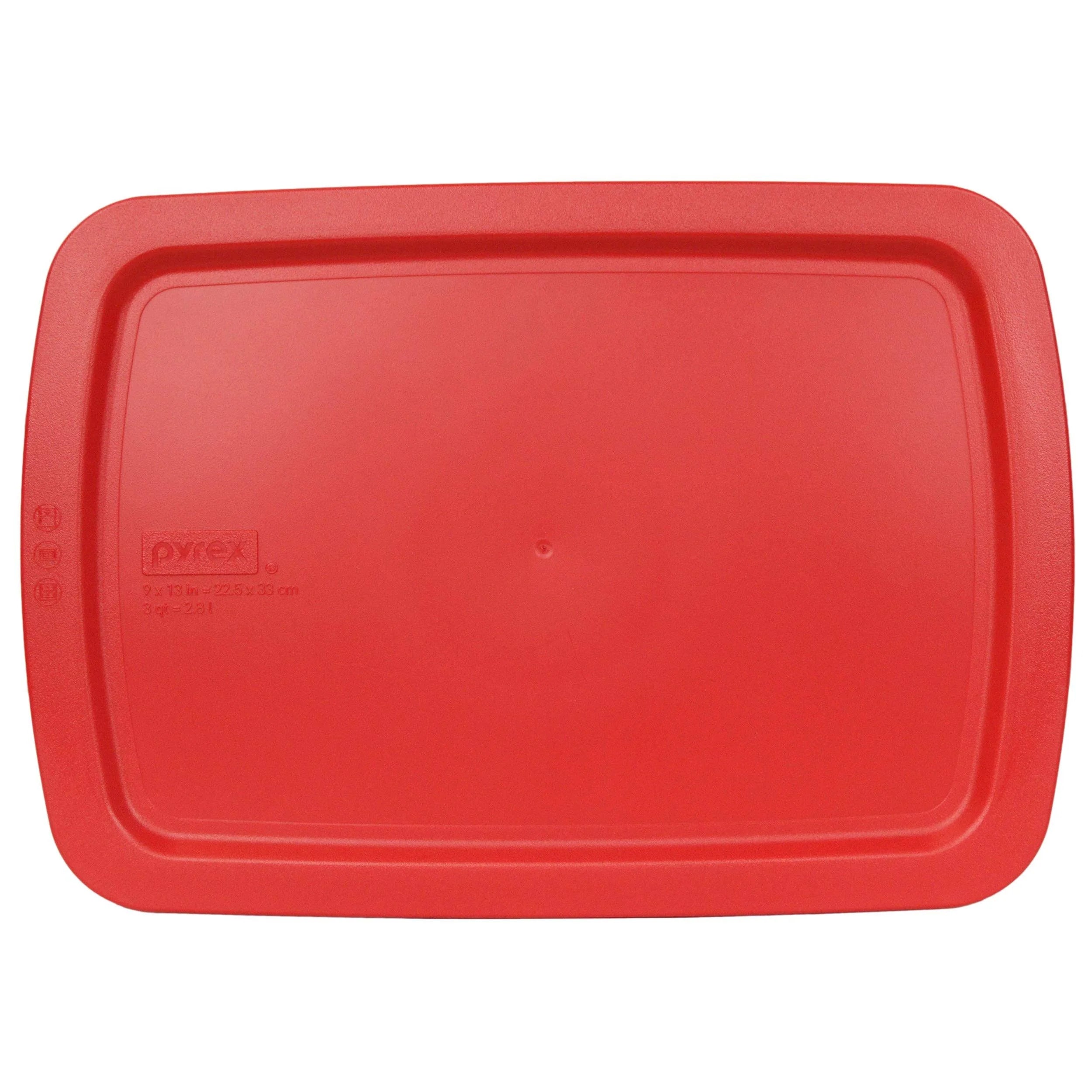Pyrex C-233-PC Red Easy Grab Plastic Replacement Food Storage Lid, Made in The USA