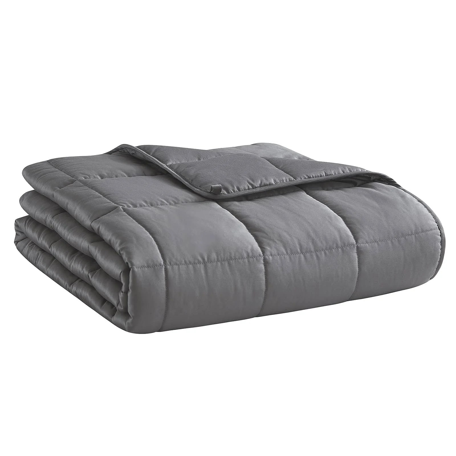 L'AGRATY Soft Thick Weighted Blanket (Dark Grey,60"x80"-20lbs) Queen Size Cooling BreathableMicrofiber Material with Glass Beads Big/Heavy Blanket for