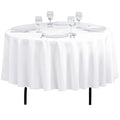 Linentablecloth 90-Inch Round Polyester Tablecloth White