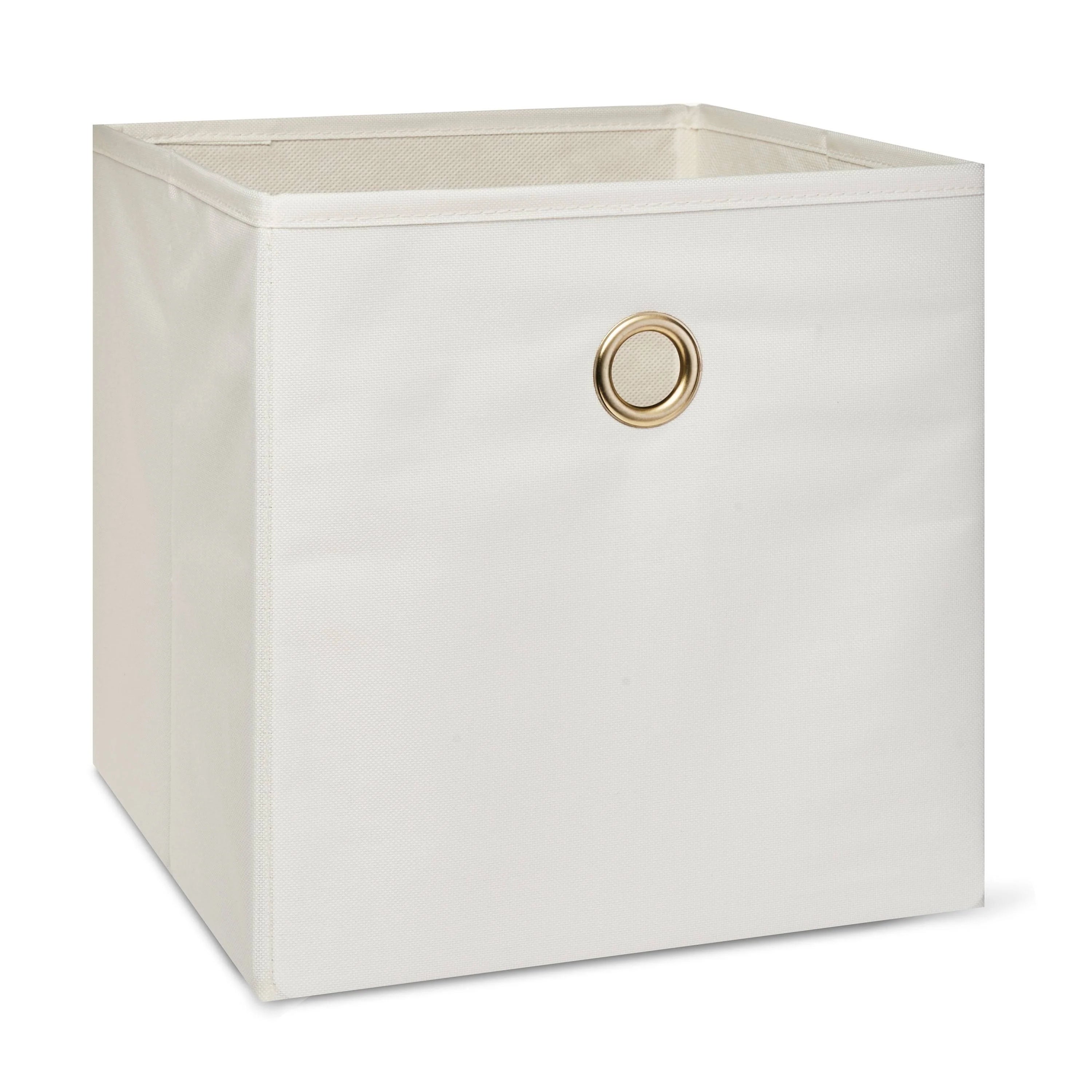 Mainstays Collapsible Fabric Cube Storage Bins (10.5 inch x 10.5 inch), Vanilla Dream, Size: 10.5 inch x 10.5 inch x 10.75 inch