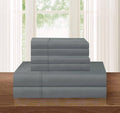 SandersCollection 1500 Thread Count Egyptian Quality 4 PC Sheet Set, Deep Pocket Up to 16" Wrinkle Resistant All Size and Colors , Queen Gray