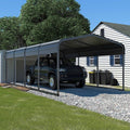 Steel Carport, Galvanized Gray Multiple Sizes VEIKOUS Size: 12' W x 20' D