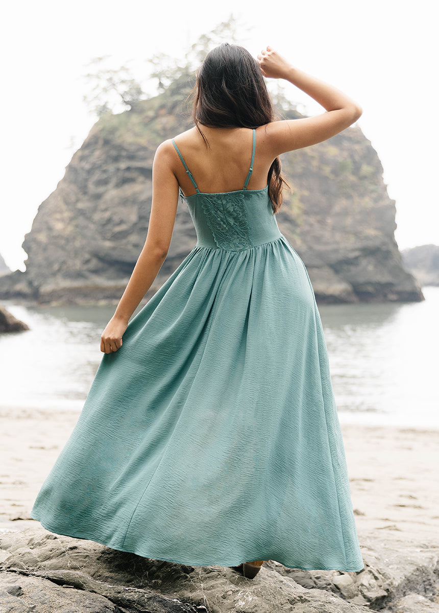 Women Holland Dress in Dusty Teal