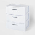 3 Drawer Wide Tower White - Brightroom