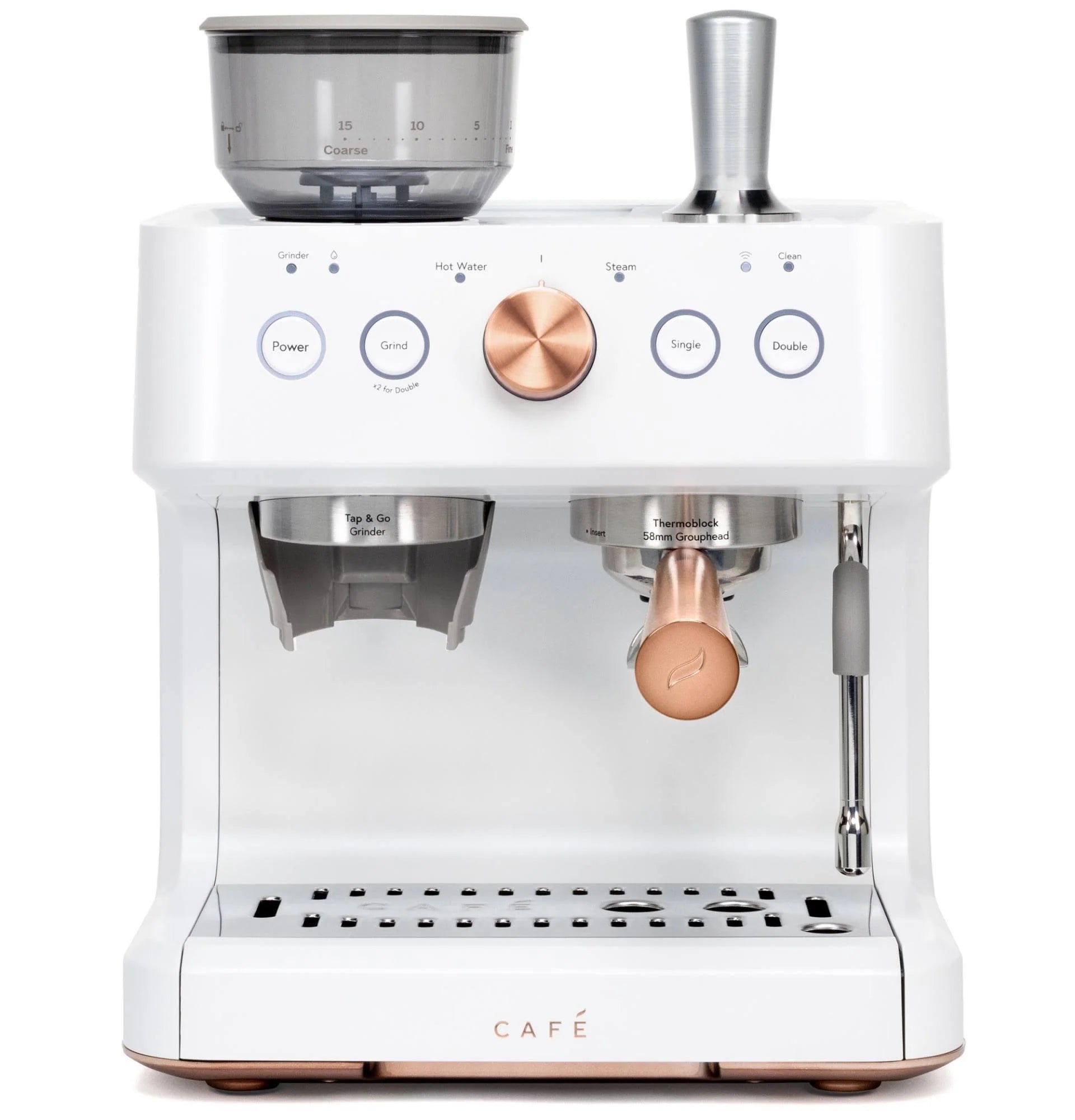 Cafe Bellissimo Semi-Automatic Espresso Machine & Frother - Matte White
