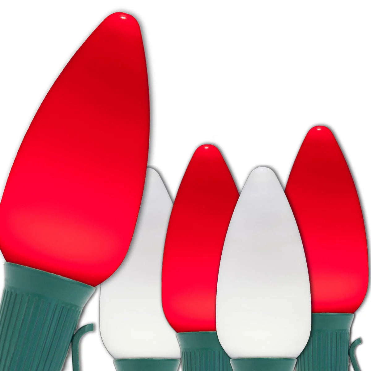 Smooth OptiCore C9 Commercial LED String Lights, Cool White / Red, 50