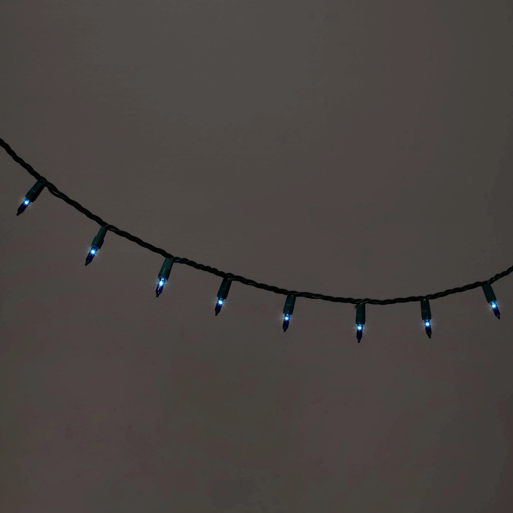 100ct Incandescent Smooth Mini Christmas String Lights Blue with Green Wire - Wondershop