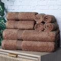 Superior Egyptian Cotton Absorbent 8-Piece Medium Weight Towel Set - Mocha