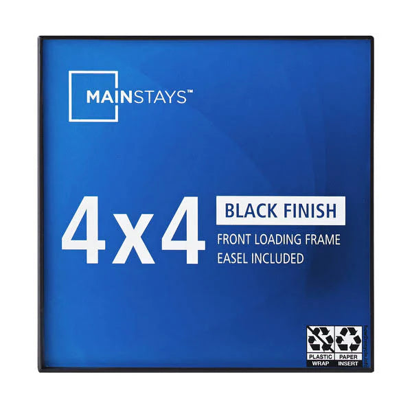 Mainstays 4x4 Front Loading Picture Frame, Black, Size: 4 x 4
