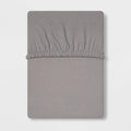 Full 300 Thread Count Ultra Soft Fitted Sheet Gray - Threshold