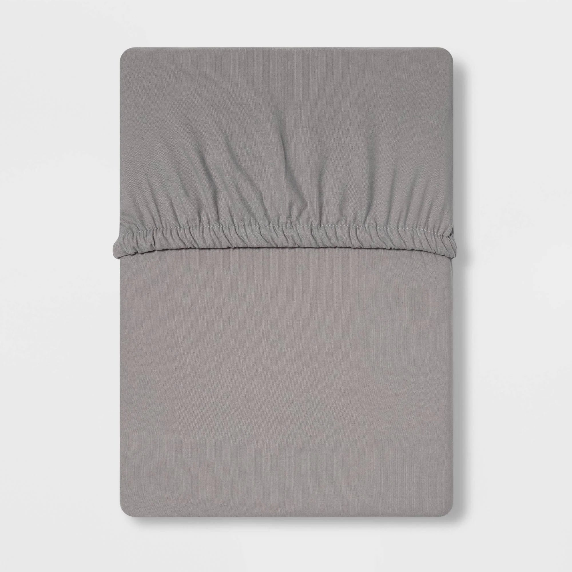 Full 300 Thread Count Ultra Soft Fitted Sheet Gray - Threshold