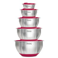 Viking 10 Piece Stainless Steel Mixing Bowl Set with Lids Red