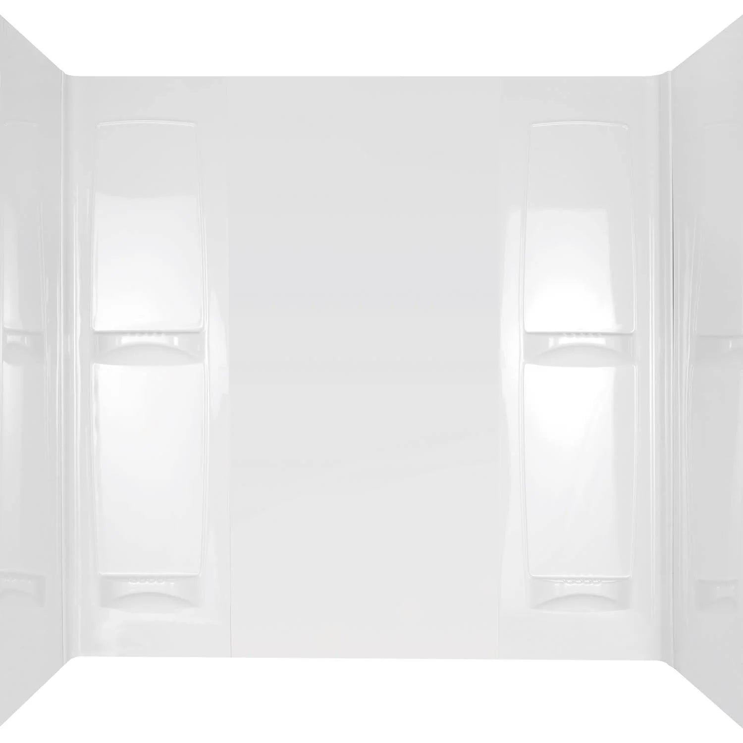 Pro-Series 32 in. x 60 in. x 57 in. 5-Piece Easy Up Adhesive Tub Surround in White
