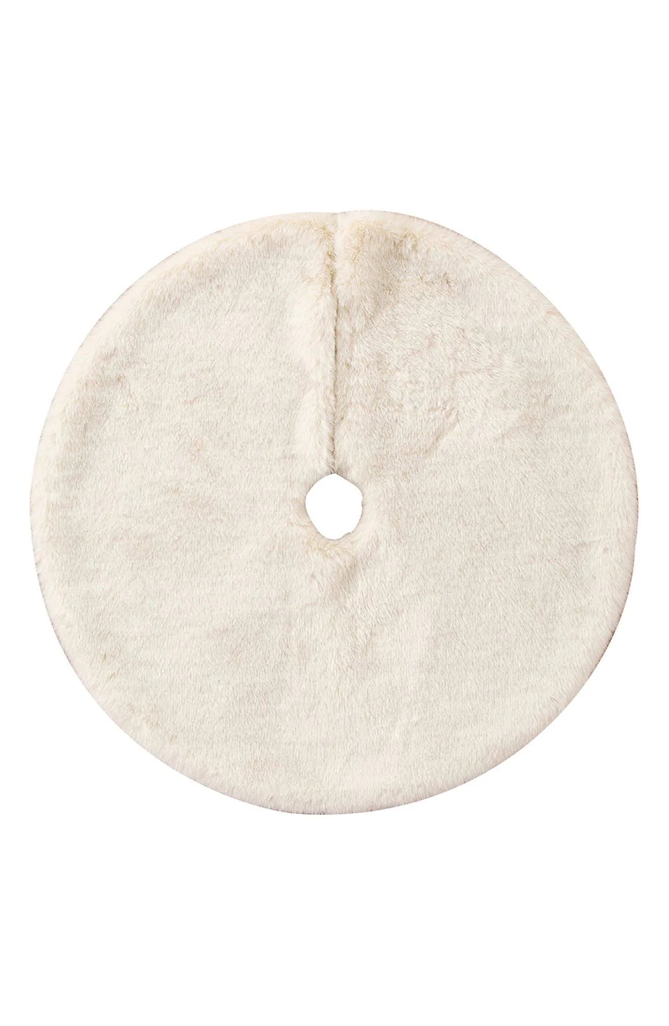 Balsam Hill Lodge Faux Fur Tree Skirt in Cream at Nordstrom, Size 60in
