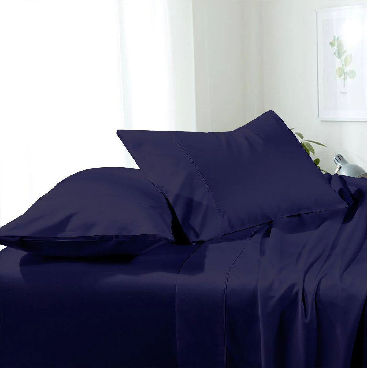 Royal Tradition Split California King Sheets Microfiber Navy
