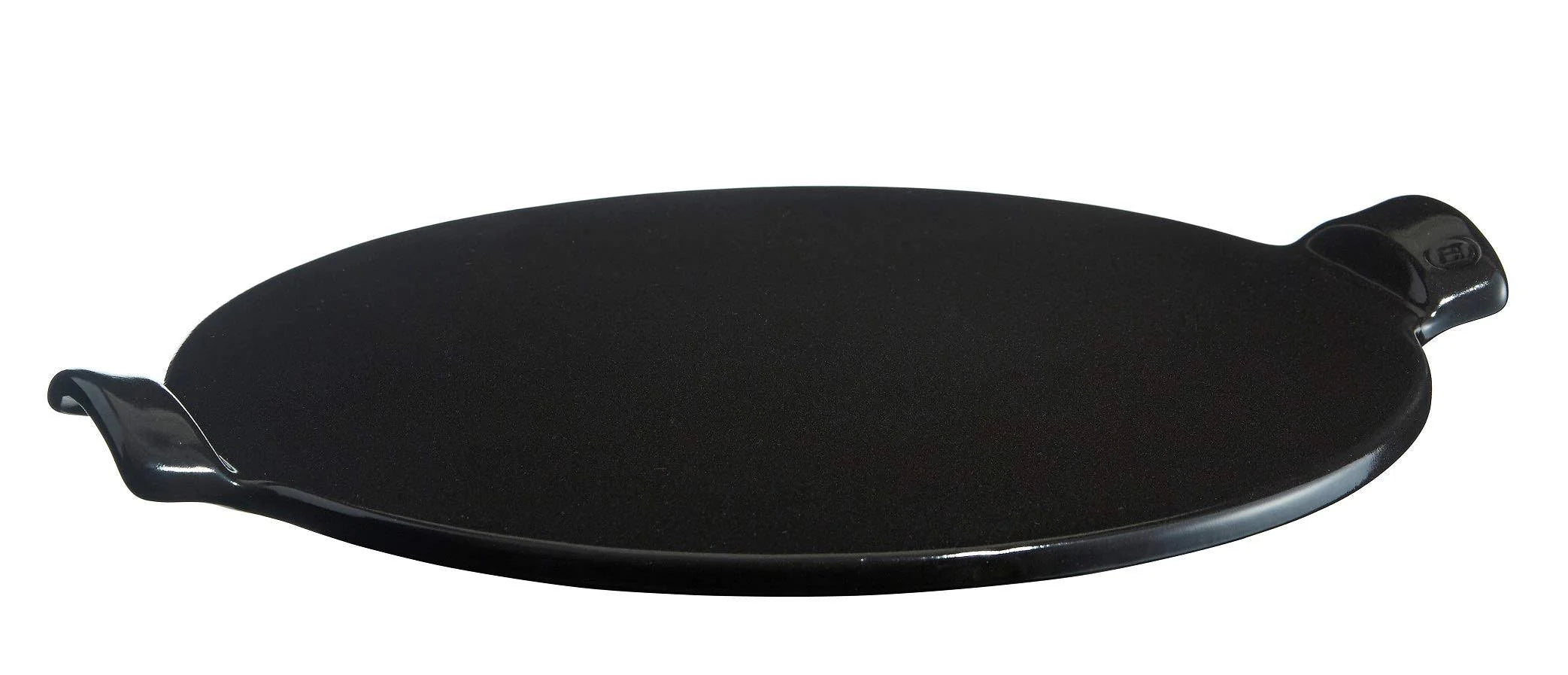 Emile Henry Made in France Flame Top Pizza Stone, BLACK. Perfect for Pizzas or Breads. in The Oven, on Top of The BBQ. Safe Up to 750 Degrees F.