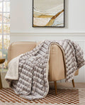 Elle Micromink Sherpa Reversible Throw: Brown