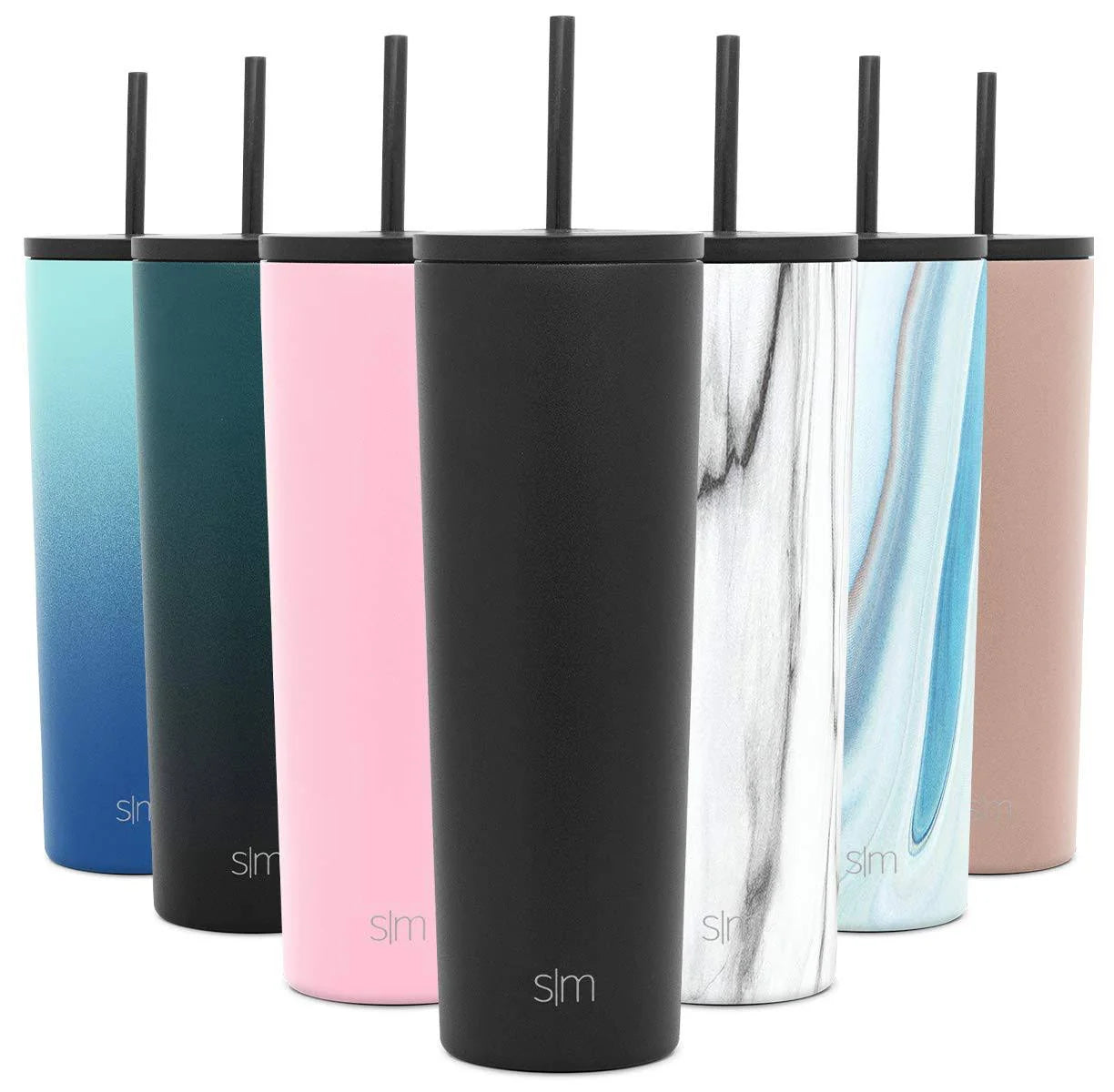 Simple Modern 28oz Insulated Stainless Steel Classic Tumbler with Straw and Flip Lid - Midnight Black