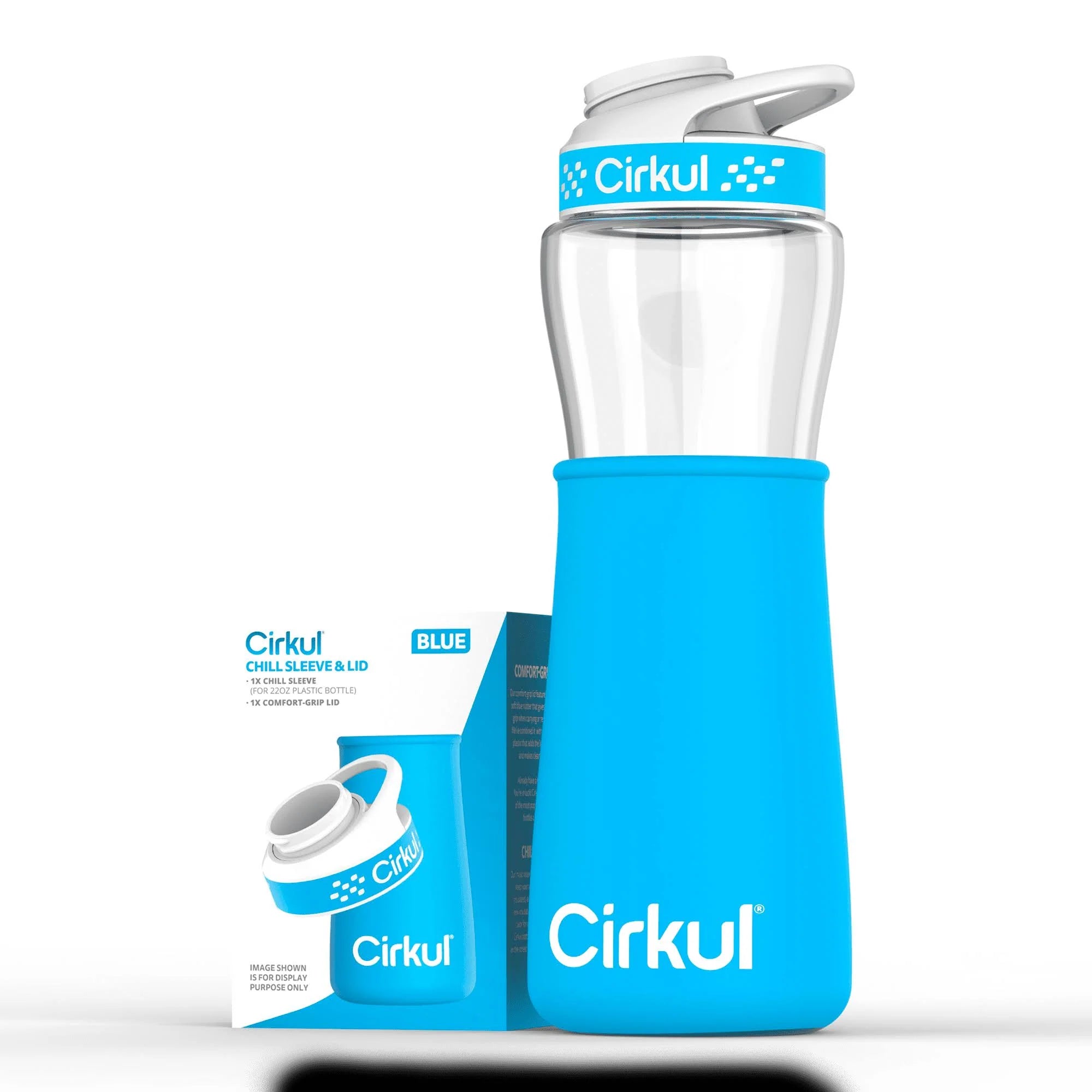 Cirkul Chill Sleeve & Comfort-Grip Lid Bottle - Blue - 22 oz