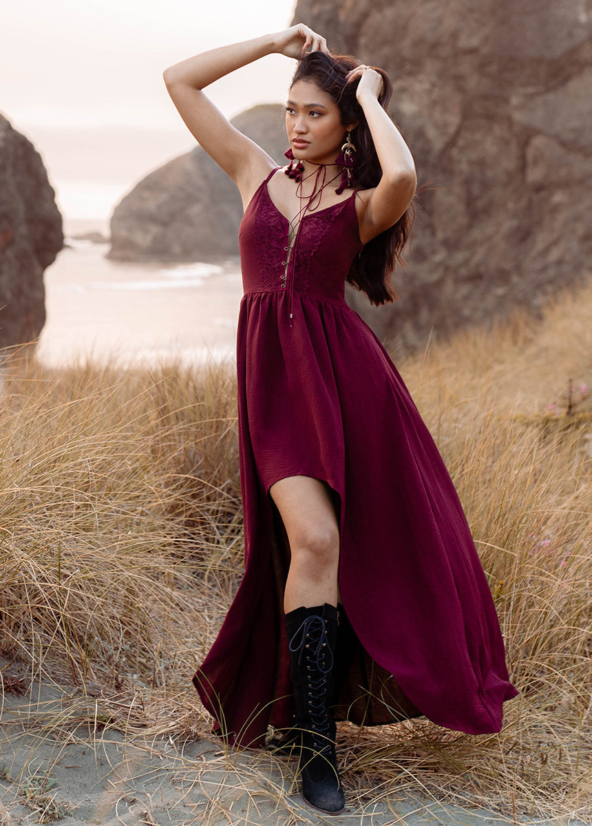 Women Holland Dress in Plum