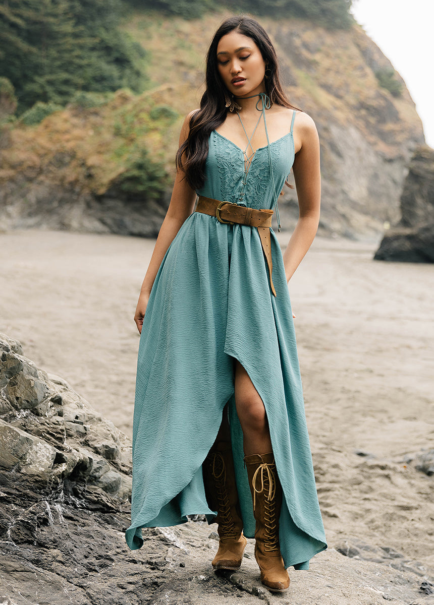 Women Holland Dress in Dusty Teal