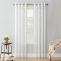No. 918 Emily White Voile 84 in. L x 59 in. W Sheer Grommet Curtain Panel