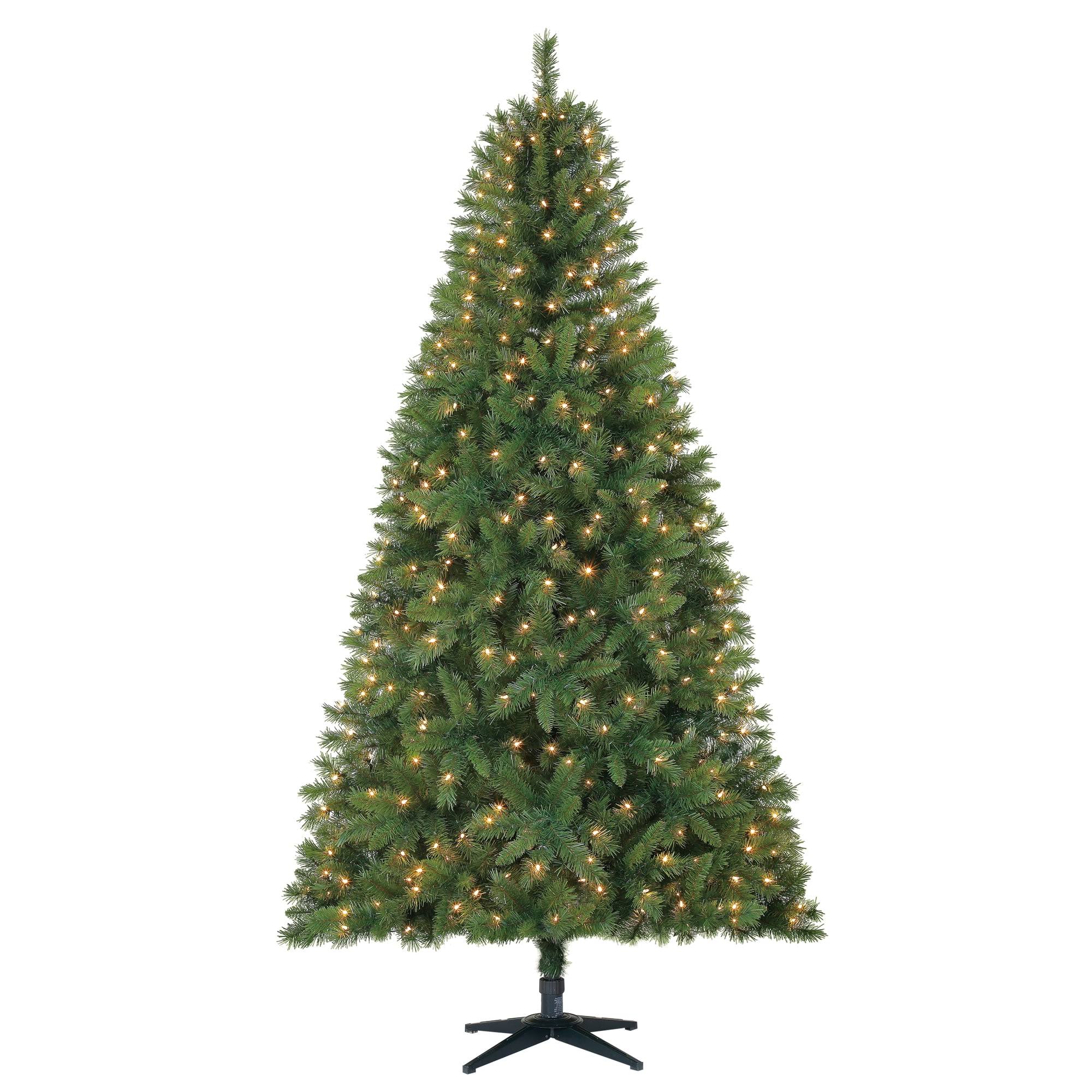 Holiday Time 7.5ft Pre-Lit Kennedy Fir Artificial Christmas Tree with 450 Clear Lights