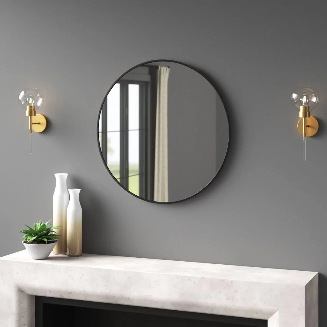 Needville Modern & Contemporary Accent Mirror Finish: Matte Black, Size: 48" x 48"