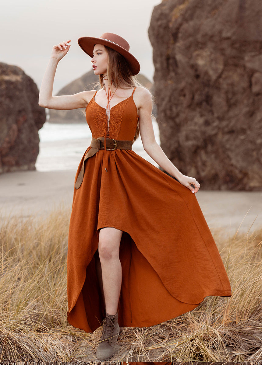 Women Holland Dress in Spice