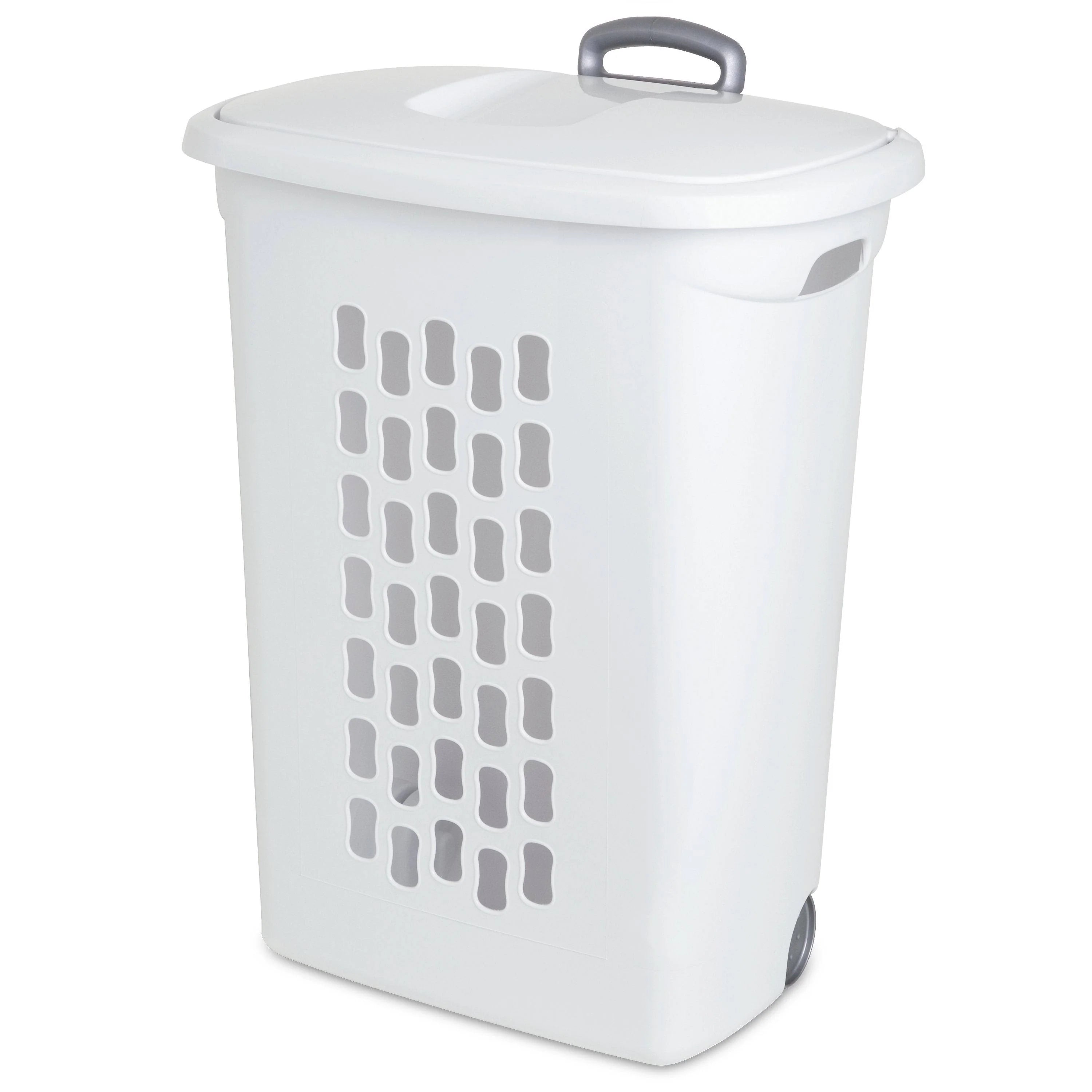 Sterilite Corporation Sterilite 208377 28.38 in. Ultra Wheeled Hamper White