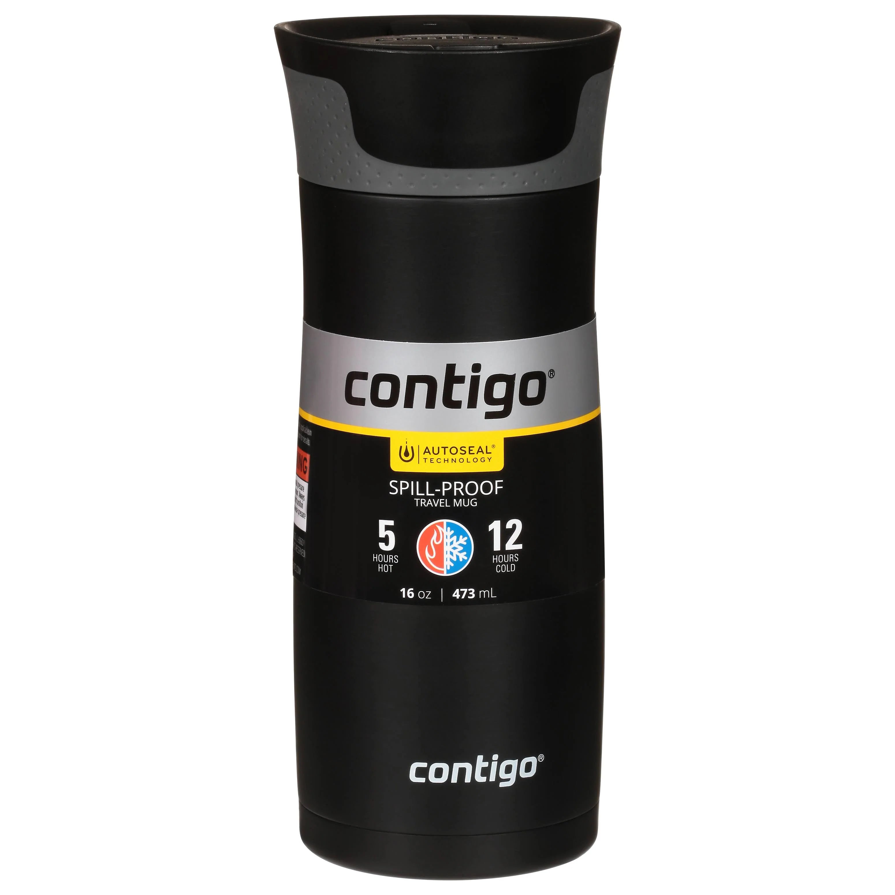 Contigo Travel Mug, Spill-Proof, Matte Black, West Loop 2.0, 16 Ounce