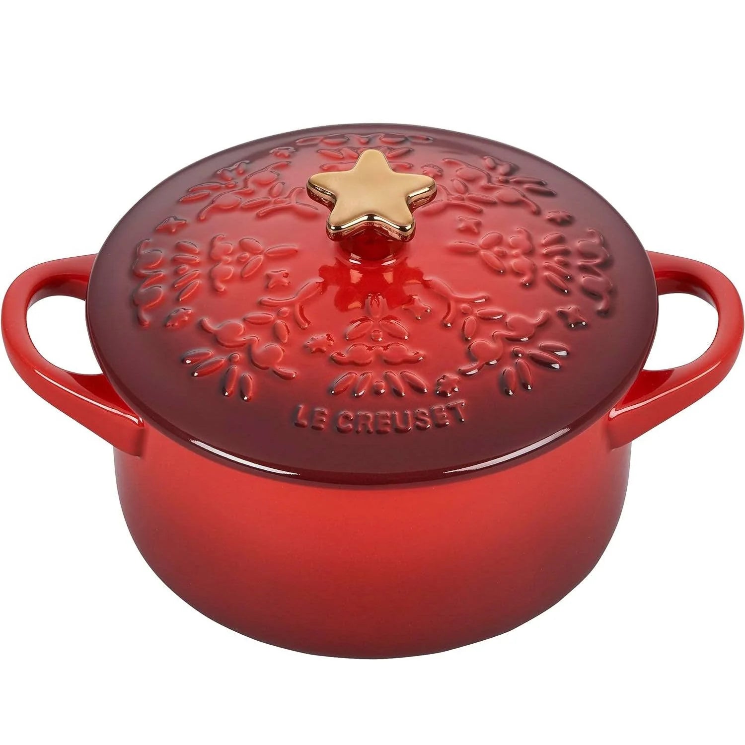 Le Creuset 24 oz. Mini Cocotte with Star Knob ,Cerise