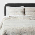 3PC Full/Queen Luxe Faux Fur Comforter and Sham Set Snow Leopard - Threshold