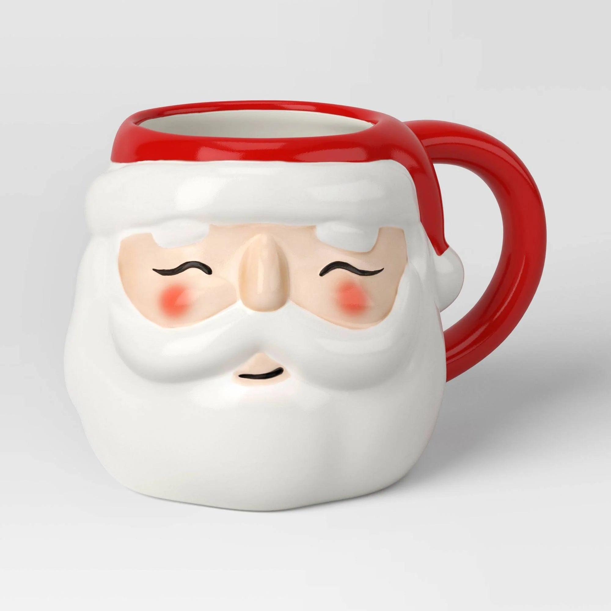 20oz Christmas Earthenware Figural Santa Mug - Wondershop
