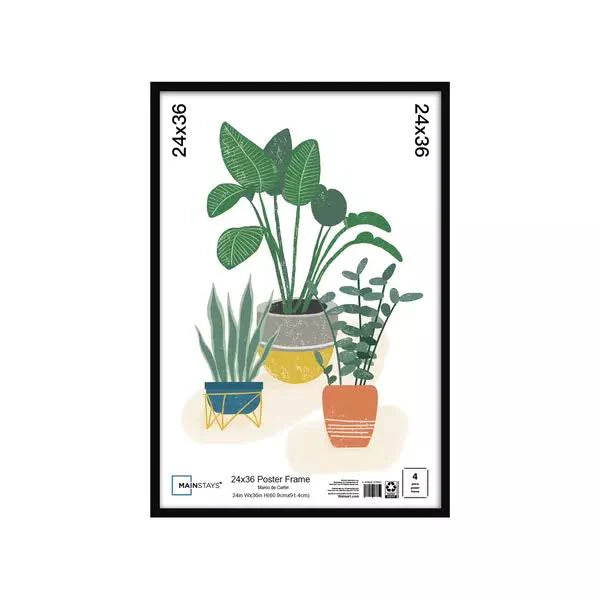 Mainstays 24x36 Thin Blk, Black
