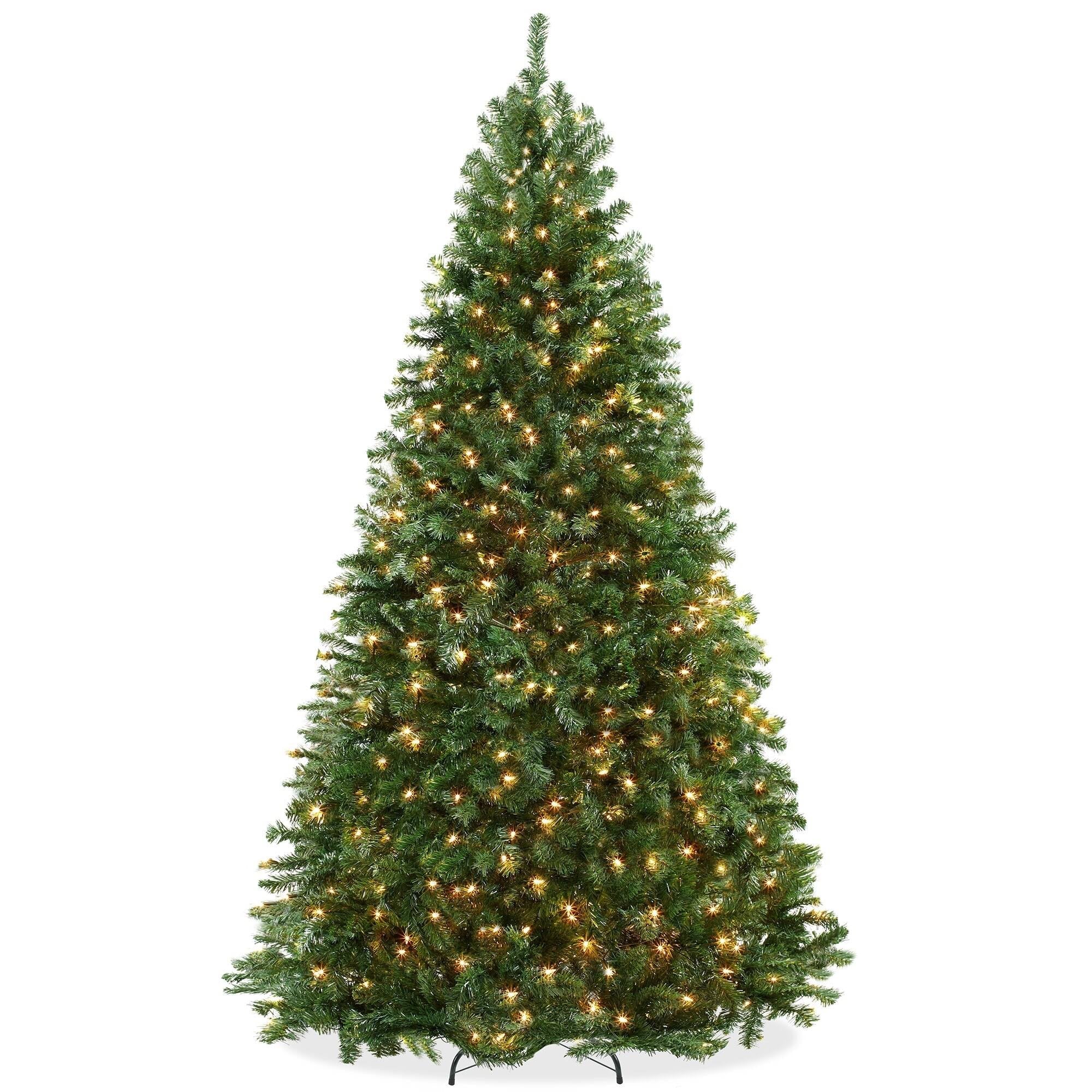 Casafield 9ft Pre-Lit Realistic Green Spruce Artificial Holiday Christmas Tree with Stand