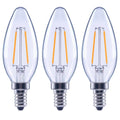 Ecosmart 25-Watt Equivalent B11 Dimmable Blunt Tip Clear Glass Candelabra LED Vintage Edison Light Bulb Bright White (3-pack)