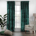 3S Brother's Emerald Green Extra Long Shiny Velvet Curtains Luxury Colors Light Blocking Hang Back Tab & Rod Pocket 1 Panel Curtain 5-30 ft Home dcor