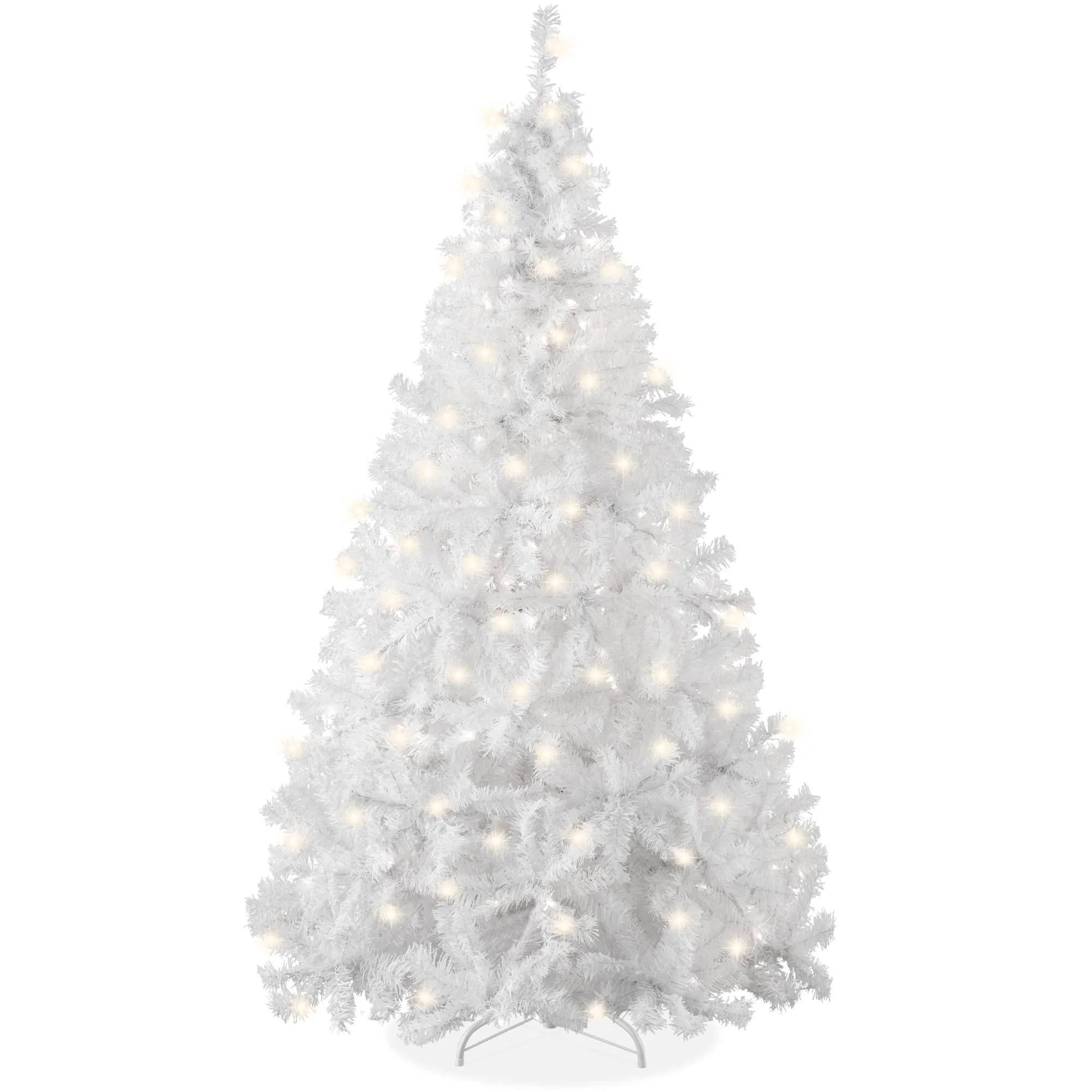 Best Choice Products 4.5ft Pre-Lit Premium Hinged Artificial Christmas Pine Tree w/ 200 Lights, Metal Stand, 432 Tips