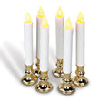 Gerson 04843 - 9" Battery Operated LED Brass Candle Lamp with Timer (6 Pack)