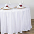 Efavormart White 108" Round Polyester Tablecloth