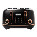 Haden Heritage 4-Slice Wide Slot Toaster ,Black/Copper