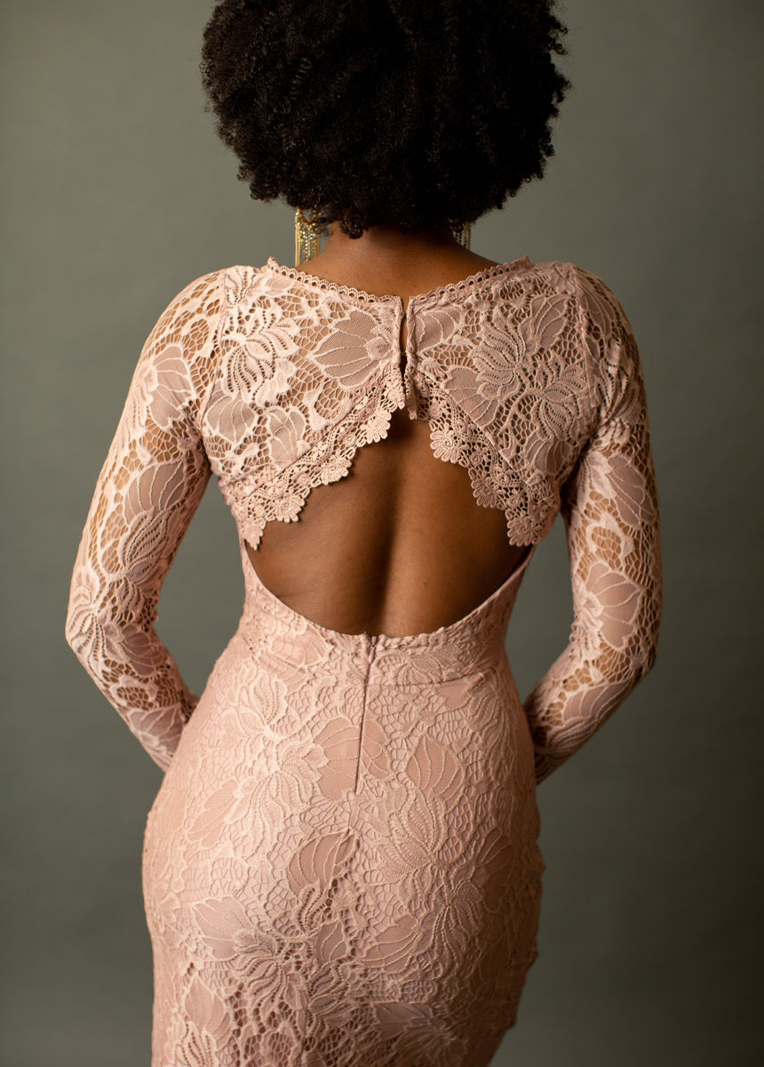 Women Iman Dress in Nude Pink