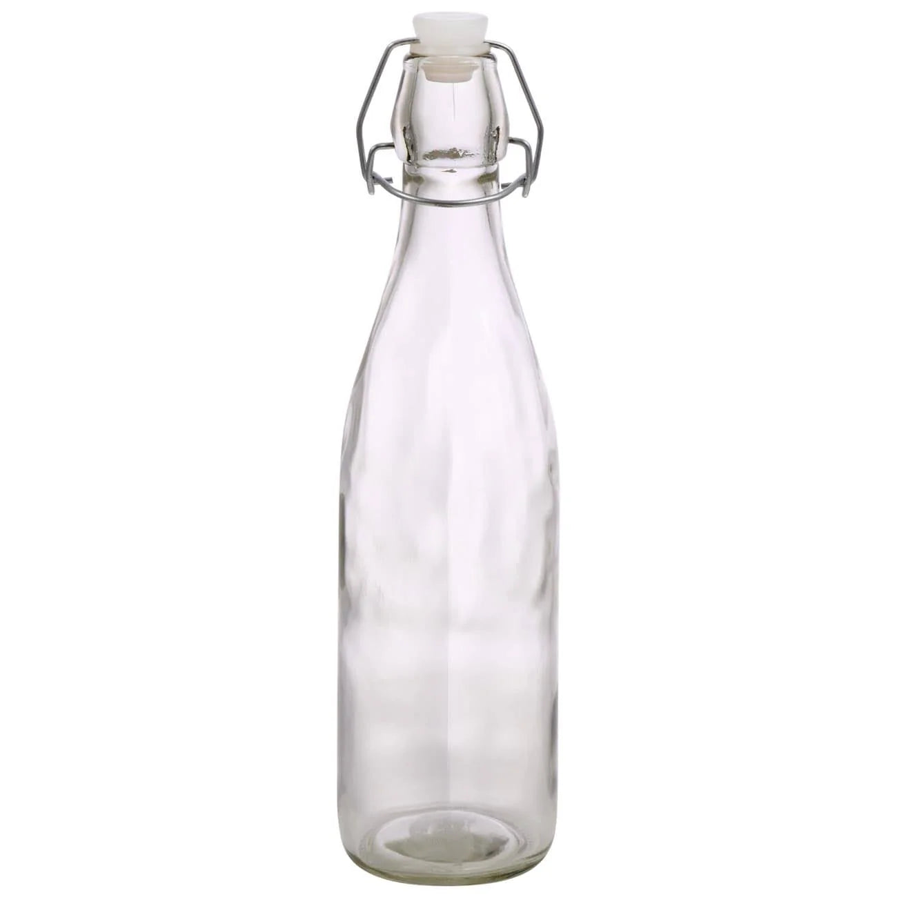 Clear Glass Bottles with Flip-Top Metal Clasps, 18-oz.
