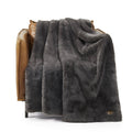UGG Euphoria Faux Fur Throw Blanket - Charcoal  50" x 70"