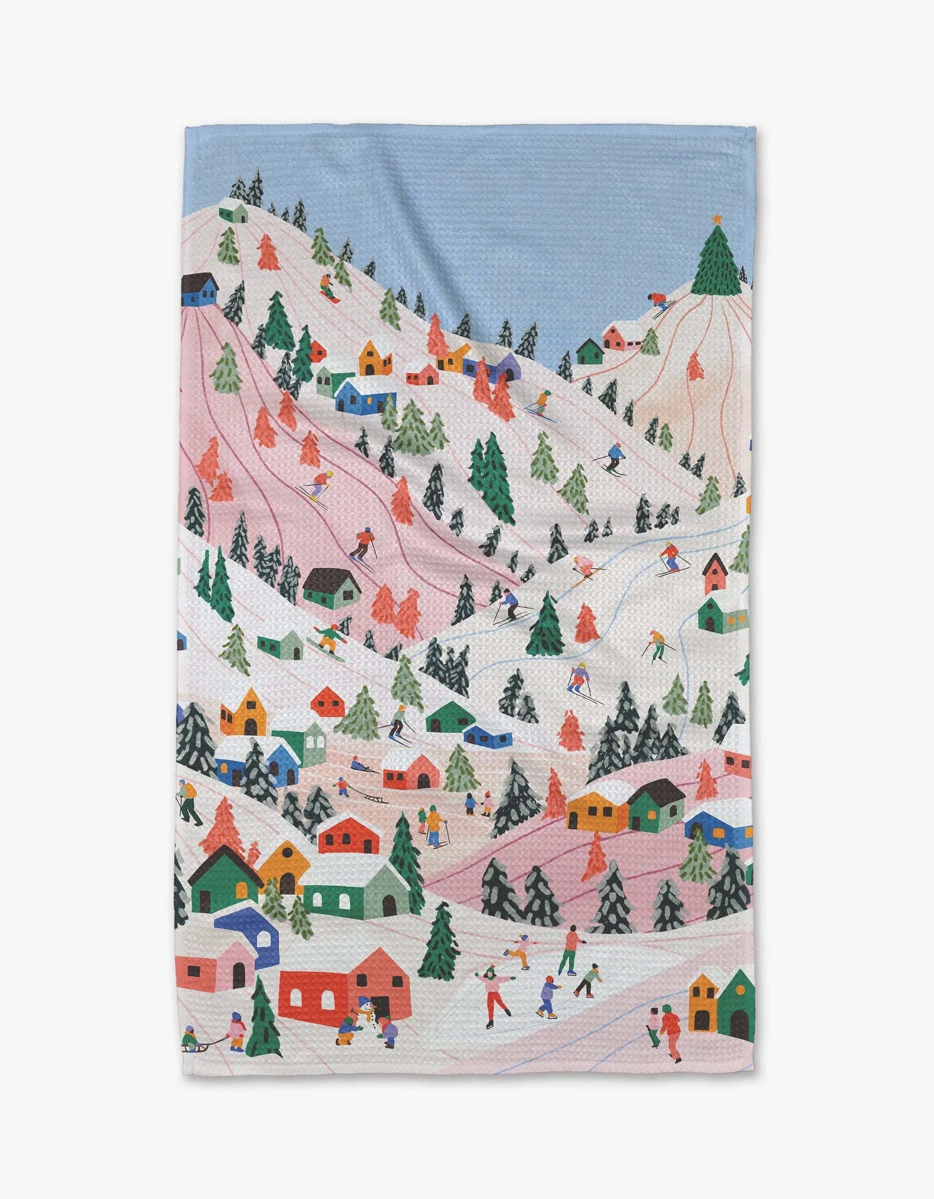 Geometry Winter Holiday Tea Towel