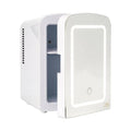 Paris Hilton Mini Refrigerator and Personal Beauty Fridge, Mirrored Door with Dimmable LED Light, Thermoelectric Cooling and Warming Function for