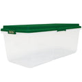 Hefty 113 qt Clear Plastic Holiday Latched Storage Bin, Green Lid