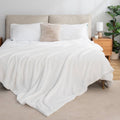 Berkshire Blanket Classic Extra-Fluffy Plush Blanket,Queen Size Bed Blanket,Soft Fuzzy Fluffy Long Hair Blanket for Couch Sofa Bed,True White,90x90