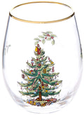 Spode Christmas Tree Stemless Wine Glasses (Set of 4)